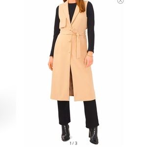 Belted Long Trench Vest- NWT